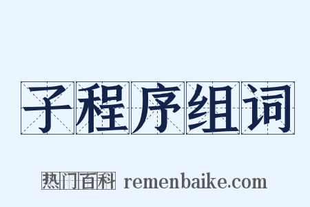 子程序组词是什么意思的图片